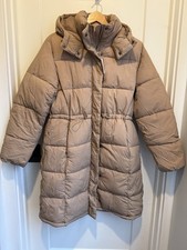 Chaqueta acolchada acolchada resistente al agua Old Navy para mujer S beige marisma NUEVA