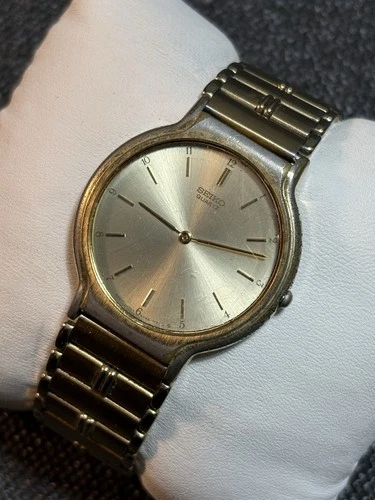 Vintage Seiko Watch Gold Tone 33mm 5Y30-7019 Runs,Has Wear,New Battery