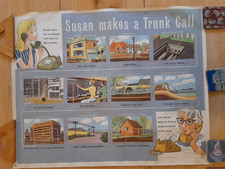 Original GPO educational poster Susan Makes a Trunk Call circa 1965