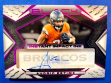 Audric Estime 2025 Panini Black Instant Impact Ink AUTO Purple /99 - Broncos