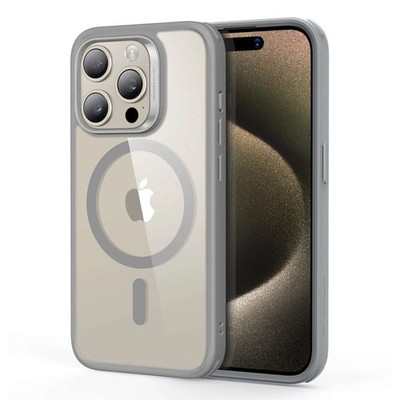 ESR Classic Hybrid Case HaloLock für das Apple iPhone 15 Pro Max, Clear Gray