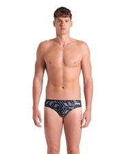 NWT ARENA Men's Swim Brief Escape Team Print Athletic Swimwear Team Black US 26