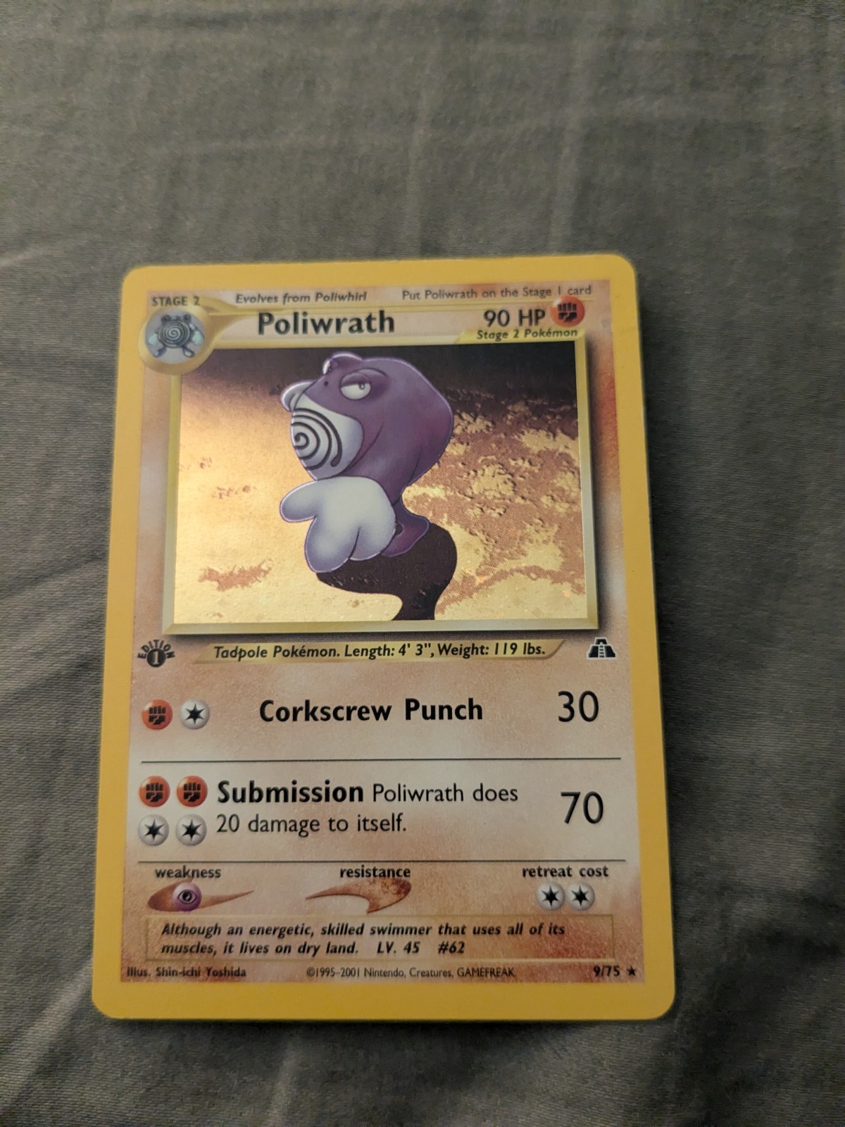 Poliwrath 1st Edition 9/75 Neo Discovery Holo Pokemon Mint