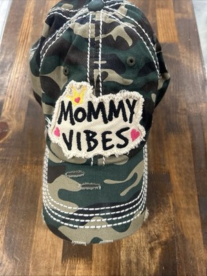 Mommy Vibes Women's Baseball Cap Grey Distressed Hat Kbethos Vintage