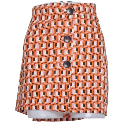 Bershka, Rock, Größe: XL, Orange/Schwarz/Weiß/Pink, Elasthan/Polyester #jv5