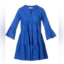 Devotion Twins Ella Midi V Neck Blue Dress Women’s Small boho festival dress
