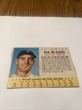 1963 Post Cereal Dick McAuliffe Detroit Tigers Low Grade # 48