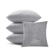 Velvet Cushion Covers or Filled Cushions Set of 4 Decorative Sofa Throw 18 x 18"