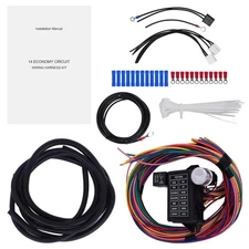 14 Circuit Wiring Harness Extra Long Wires 14 Fuse 12V Compatible with Chevy Mop