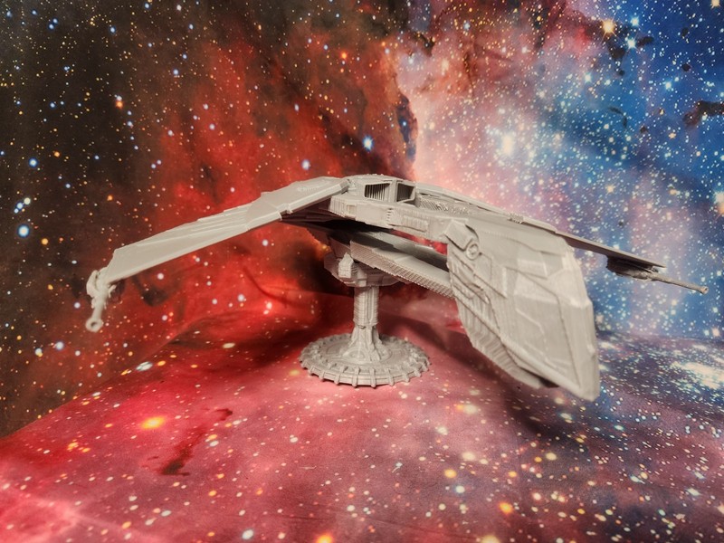 T.G.S. Romulan Legionary 1:1400 Scale PLA Model With Display Base (Fan Design)