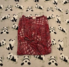 Donna Morgan Women’s Dress Size Medium Red Geometric Print Faux Wrap Belt Tie