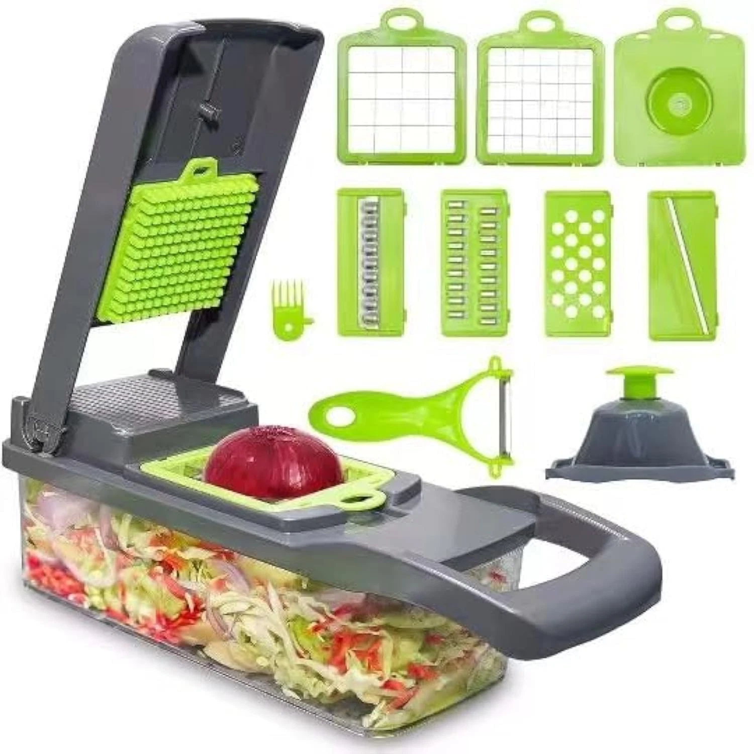 Vegetable Chopper: 16 in 1 Food Chopper - Onion Vegetable Slicer Cutter Dicer...