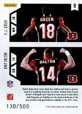 2011 Rookies and Stars Studio Rookies Combos #8 A.J. Green Andy Dalton - Picture 2 of 2