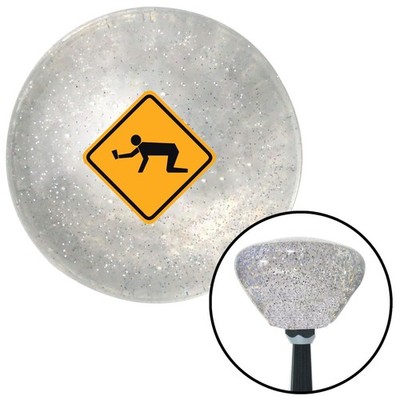 Warning I Need a Drink Clear Retro Metal Flake Shift Knob w/ M16x1.5 Insert