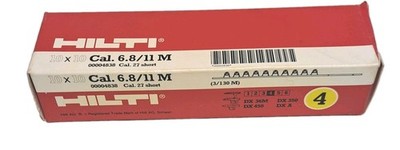 HILTI 6.8/11 M powder cartridges .27 cal  yellow - 10 strips - 100 shots W/ Box 