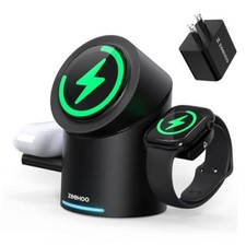 3 in 1 Charging Station for Apple Devices, Mag-Safe Charger Stand, 15W Black