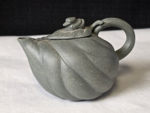 20th Century Chinese Yixing Teapot "Duck On Leaf" Signed
