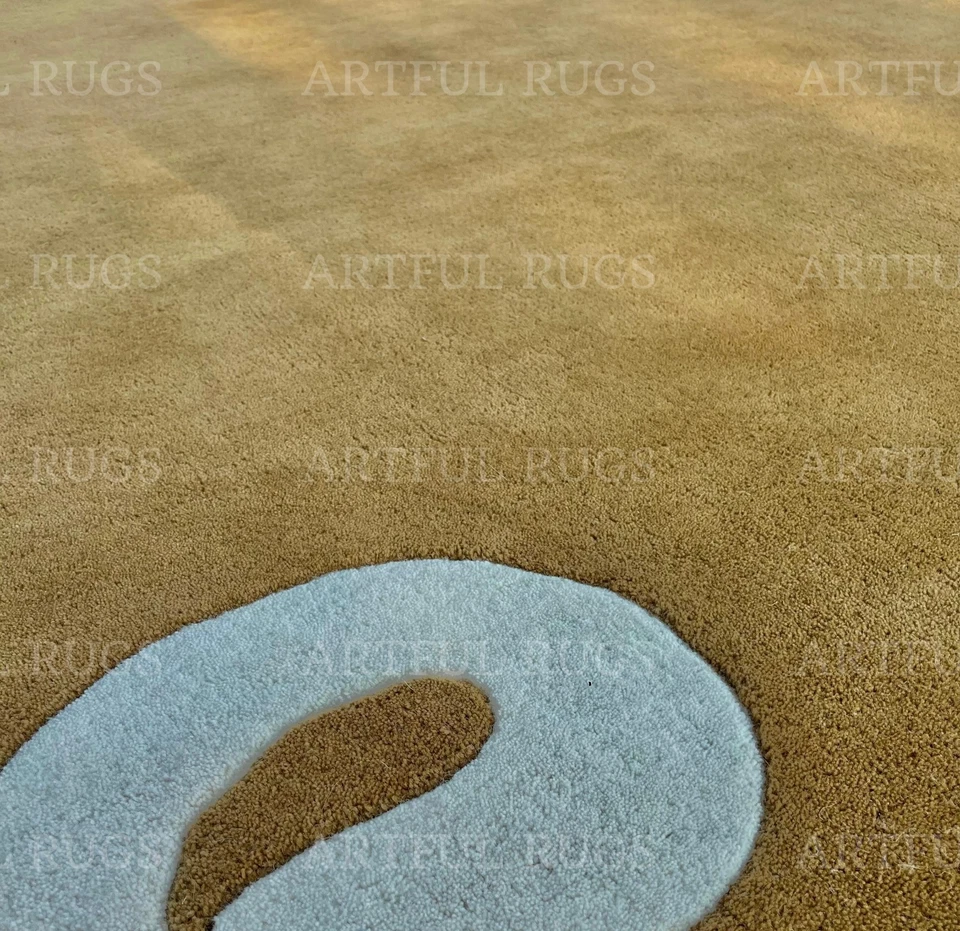 Hand-Tufted Wool Rug 10x14 ft -Nordic Knots Yellow Design, Handmade Area Rug - Image 2 of 4