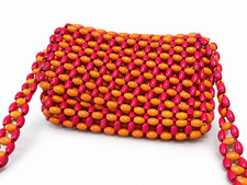 Pink and Orange Beaded Shoulder Bag #BG1020