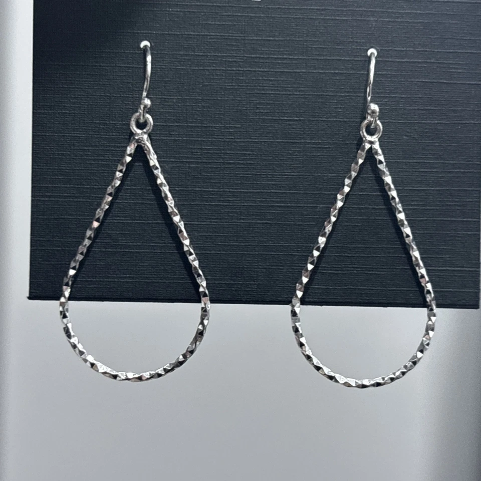 Sterling Silver Teardrop Earrings Dangle Drop Minimalist 925 NEW - Image 2 of 4