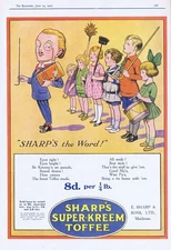 Sharp's Super-Kreem Toffee - Antique Advertisement 1922