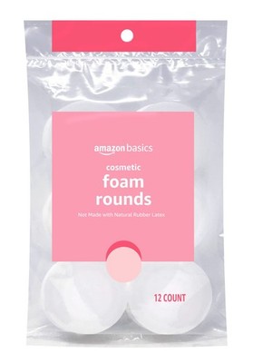 Amazon Basics Cosmetic Foam Rounds, 12 Count, Pack of 1 12 Count (Pack 1)