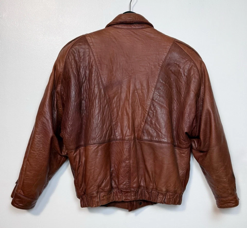 Chaqueta de Cuero Torras Vintage Hombre Marrón España Lana Aislada Mejor 5’8 Talla 48/M Foto 2 de 4