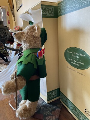 1996 MARGARETE STEIFF LE #00819 ROBIN HOOD BLONDE TEDDY BEAR EAN