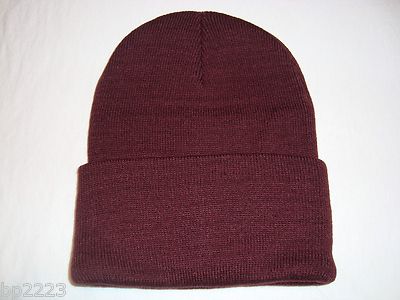 Superior 12'' BEANIE Acrylic Knit CAP **Maroon** Ski NEW