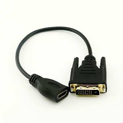 DVI-D 24+1 Male to HDMI-compatible Female Adapter Converter Cable F Laptop HDTV