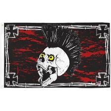 IRON SKULL RED/BLACK 3X5 FLAG