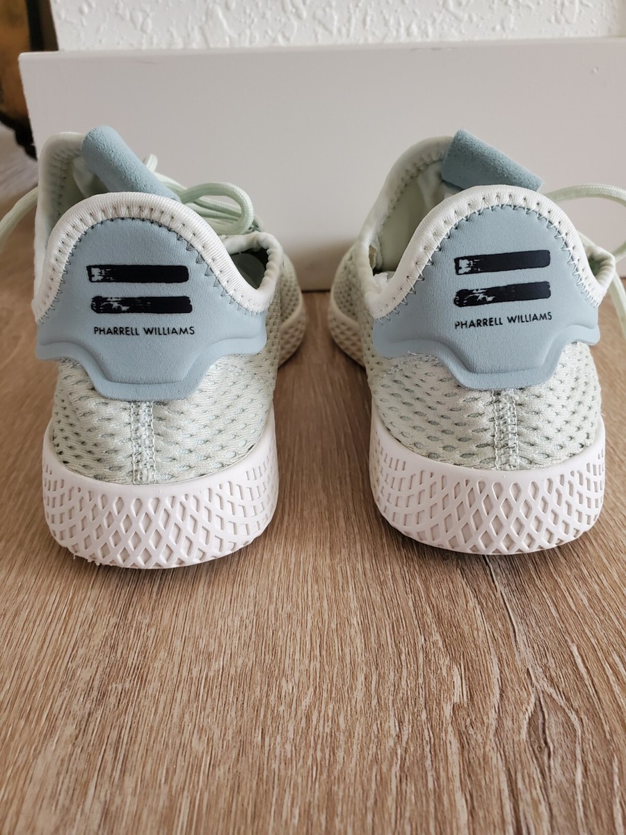 Adidas Pharrell Williams Tennis HU Shoes Linen Green Youth Size shw  CP9806