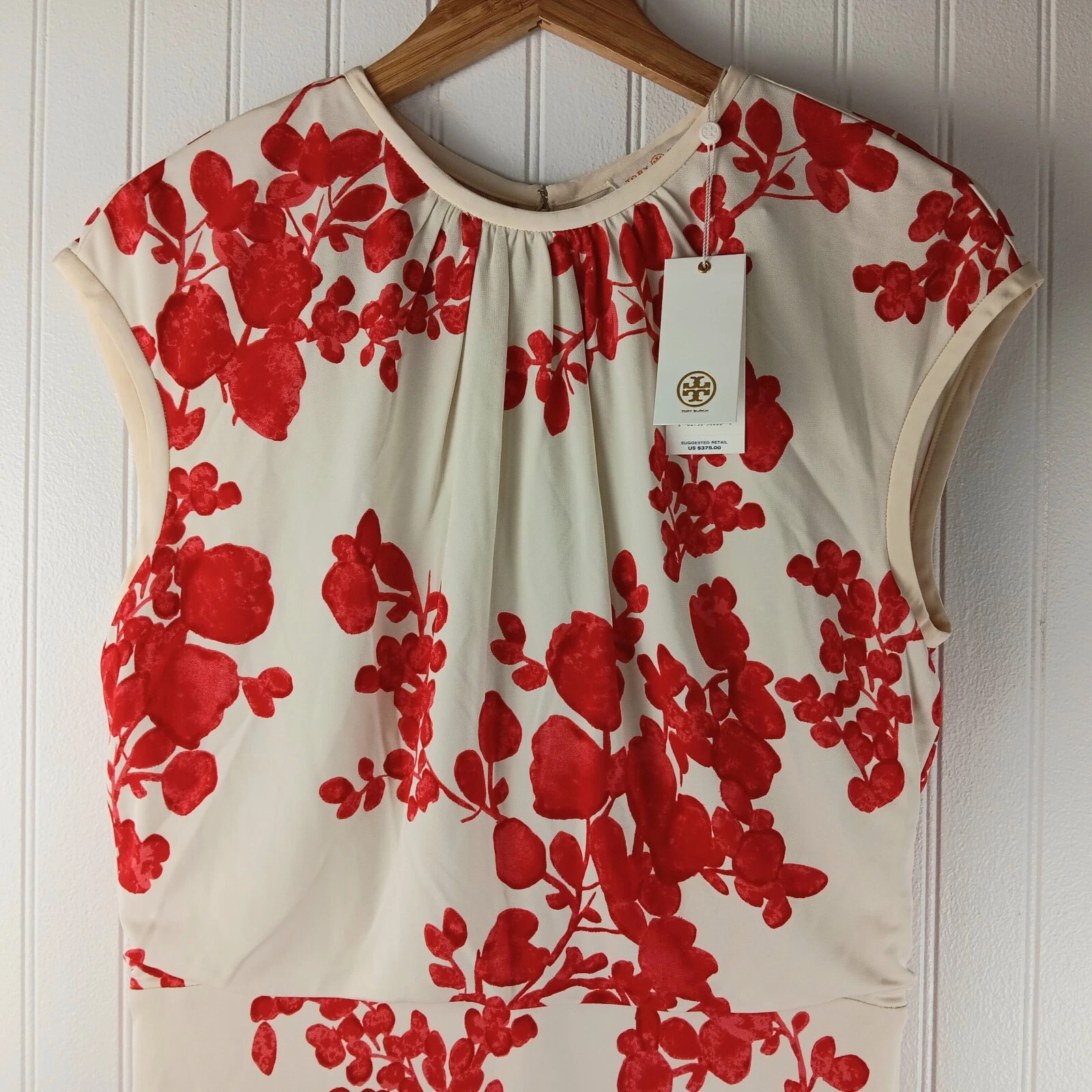 Abito nuovo con etichette Tory Burch ""Lydie"" guaina rosso pepe issy taglia M #51142415