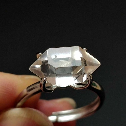 17ct Top Quality Herkimer Diamond Quartz Crystal Love rings Couple rings Gift 30 - Picture 6 of 12