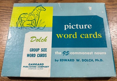 Vintage 1960 Dolch Group Size Picture Word Cards by Garrard Publishing