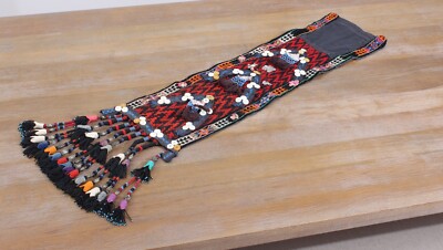 9.06'' x 43.31'' Tassel Hair Dress Belly Dance Uzbek VINTAGE FAST Shipment 12384