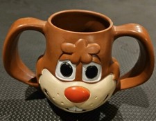 Vtg Nestle Quik Rabbit Bunny Cup Mug Nesquik Chocolate Milk Ear Handles 12 oz