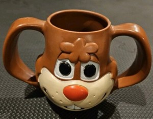 Vtg Nestle Quik Rabbit Bunny Cup Mug Nesquik Chocolate Milk Ear Handles 12 oz