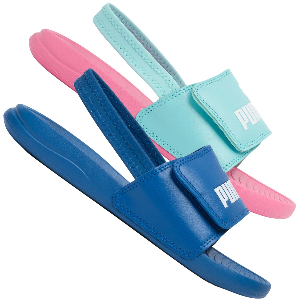 Sandali da bambino Puma Popcat Backstrap PS Star scarpe moda 380555 rosa blu nuovi