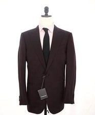 2,995 ERMENEGILDO ZEGNA - PEAK LAPEL Burgundy Dinner Jacket 1-Piece - 40R