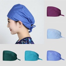 Nurse HeadCover Surgical Bouffant Hat Medical Cap Scrub Doctor Adjustable