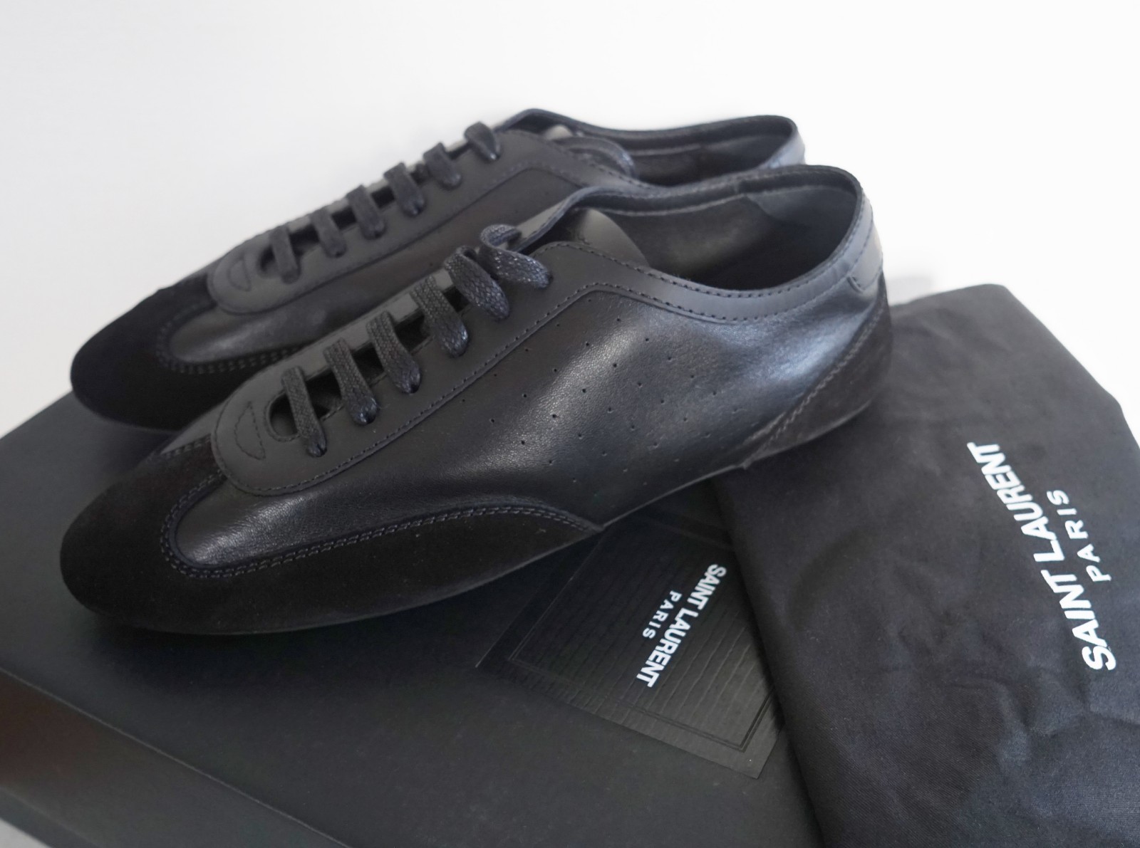 Sneakers SAINT LAURENT ""LOU"" nere in pelle NAPPA BASSE scarpe da uomo EU 39 US 6