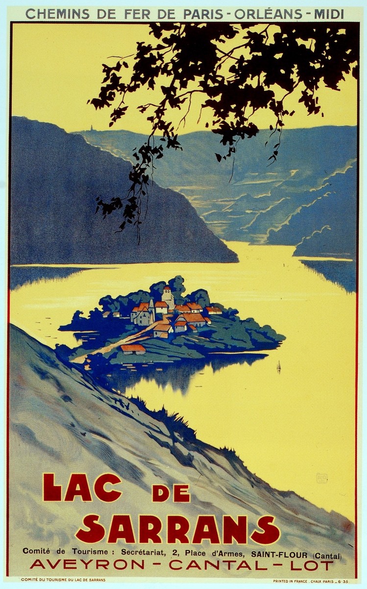 Affiche Décorative Lac De Sarrans Aveyron - Style Voyage Français Vintage