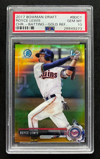 2017 ROYCE LEWIS 1st Bowman Chrome Draft GOLD REFRACTOR RC - PSA 10 - #32/50