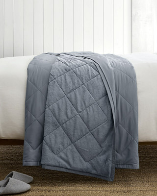 Garnet Hill Plush-Loft Blanket/Throw, Faux Fur, Silky Cotton, Free Shipping