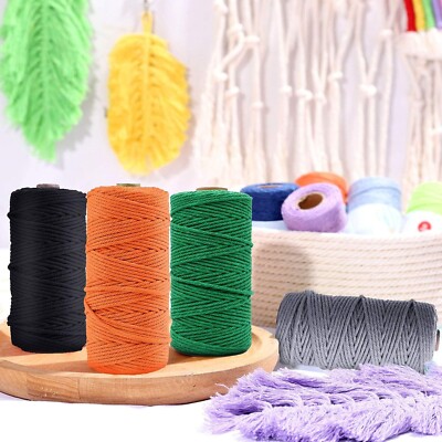 Makramee Kordel 100m x 3mm Natur Baumwollseil Kordel Basteln Selbstgemacht Geschenke UK