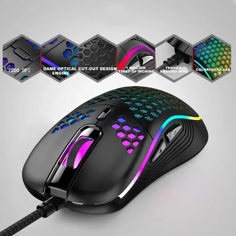 Honeycomb RGB Optical Mouse - Optical Wired Gaming Mouse - Image 3 of 4