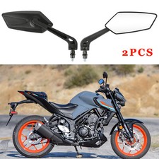 Pairs Side Mirrors Rearview 10mm Black For Yamaha MT01 MT03 MT07 MT09 MT10 MT125