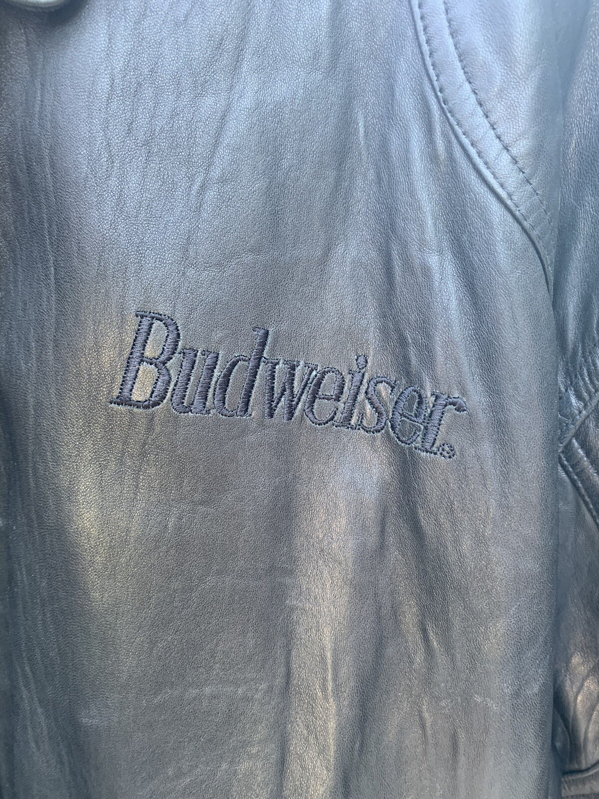 budweiser leather jacket - image 3
