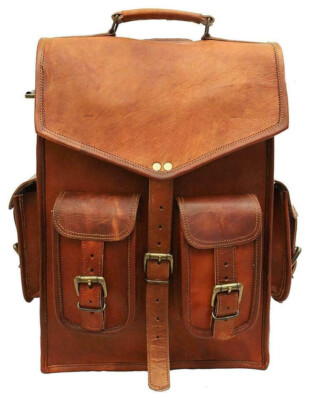 Herren Neu Echtleder Rucksack Schulter Vintage Backpack Laptop Umhängetasche ...